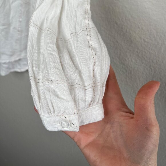 Rails Eloise Ivory Rose Gold Plaid Button Down Long Sleeve Flannel Shirt XS - Picture 7 of 11